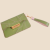 patchwork clutch in avocado