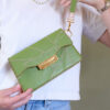 patchwork clutch in avocado - Image 8