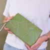 patchwork clutch in avocado - Image 10