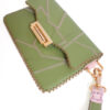 patchwork clutch in avocado - Image 3